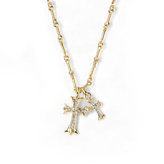 Double Cross Pendant Necklace — Vanny Jewels
