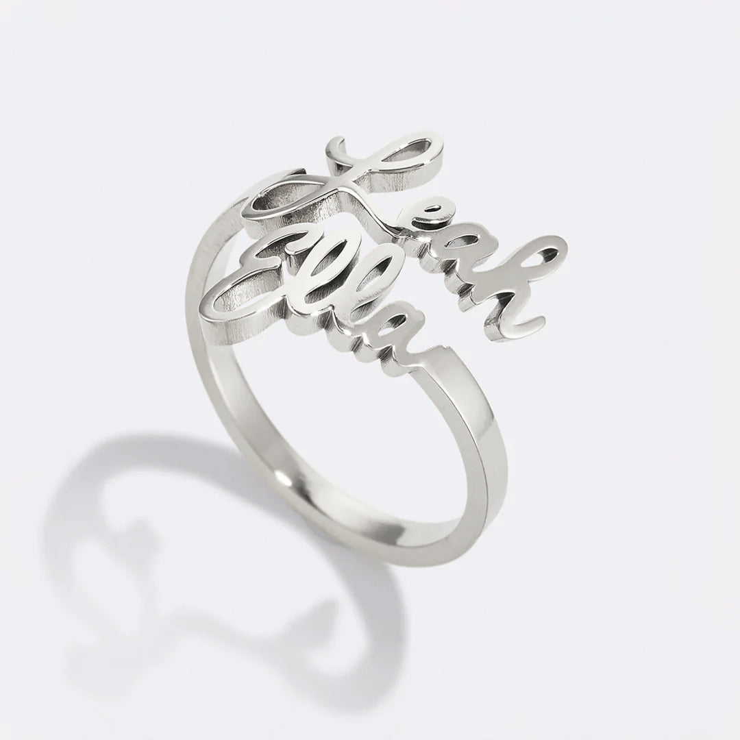 Double Name Ring in 925 sterling silver