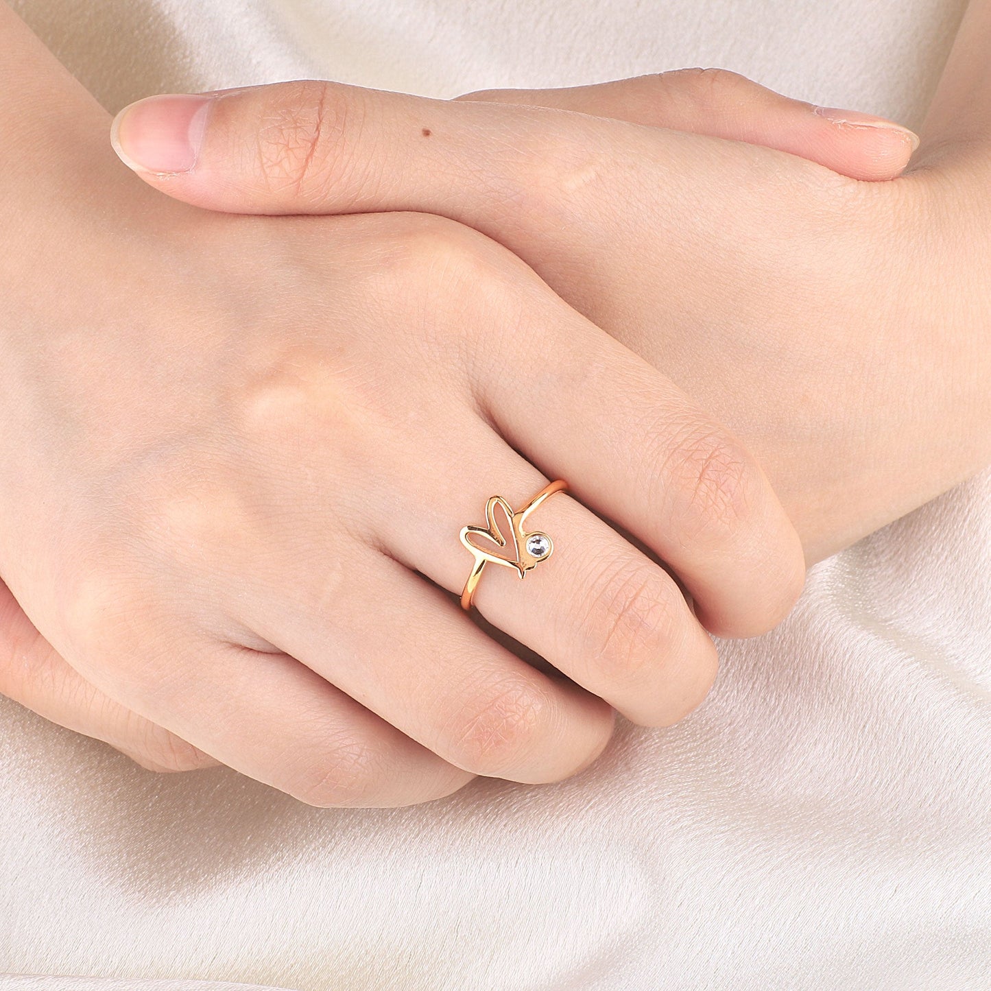 Verstellbarer Kritzel-Herz-Ring
