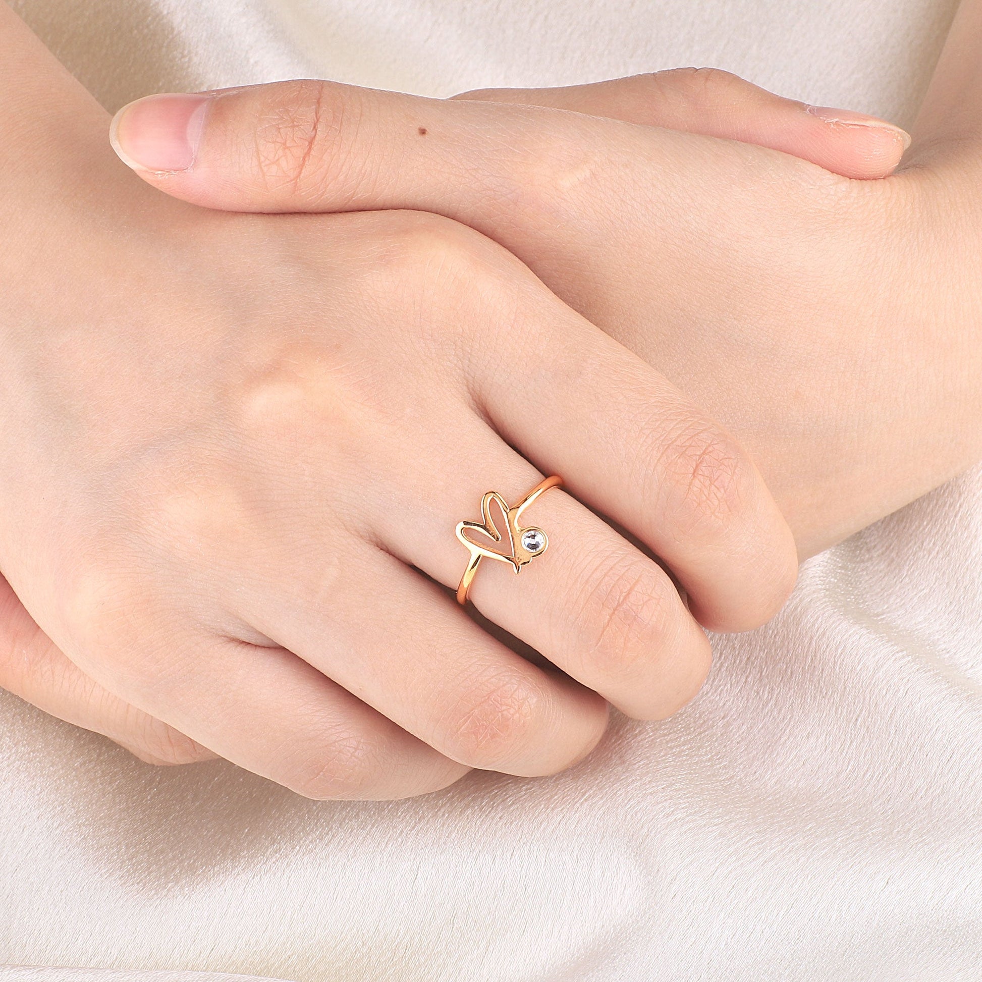Verstellbarer Kritzel-Herz-Ring