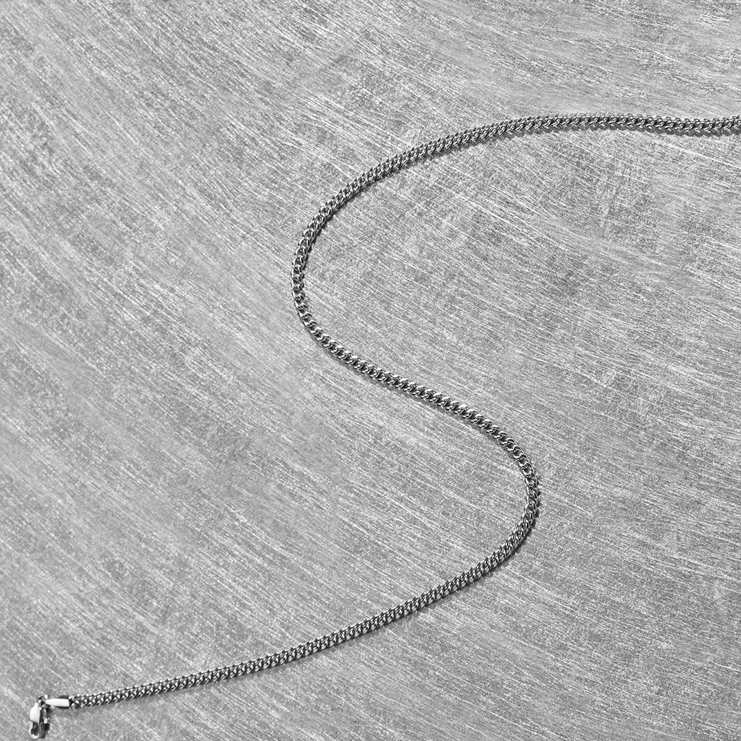 3mm Cuban Chain Necklace in 925 sterling silver