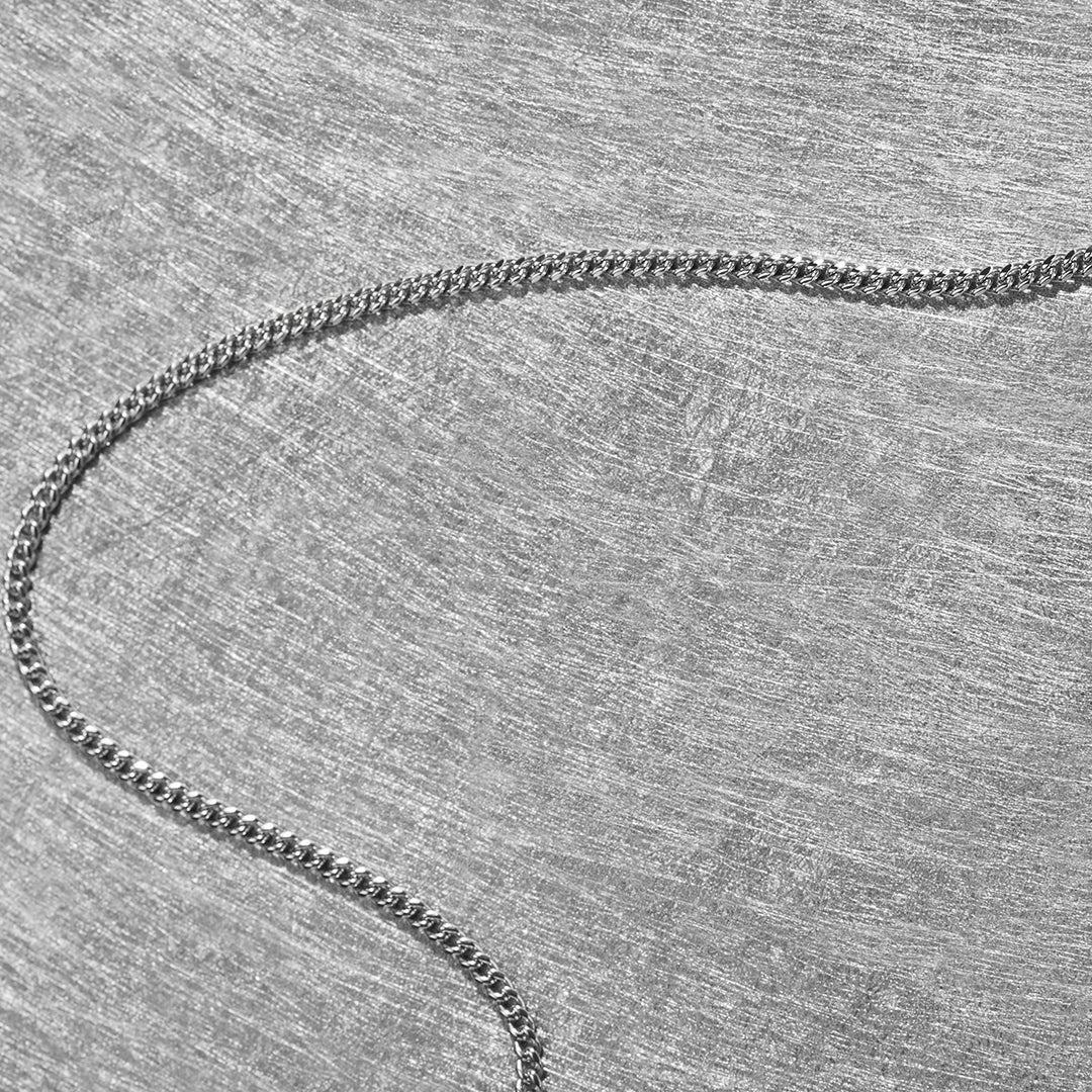 3mm Cuban Chain Necklace in 925 sterling silver