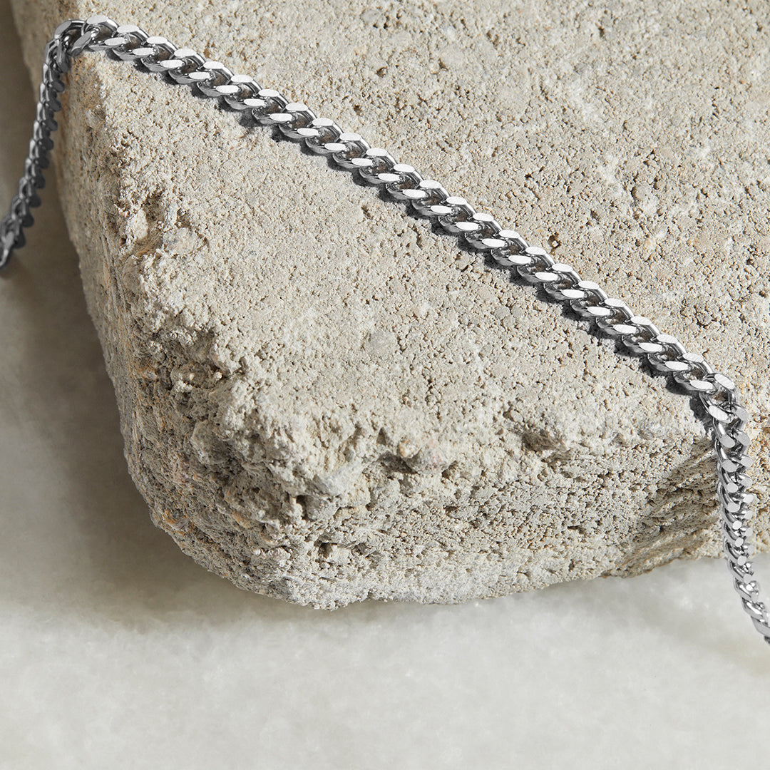 6mm Cuban Chain Necklace in 925 sterling silver