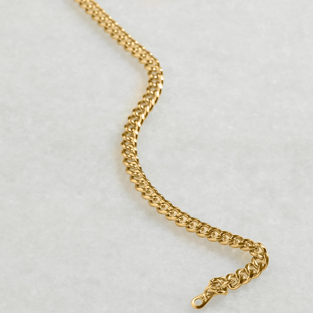 8mm Cuban Chain Necklace in gold tone