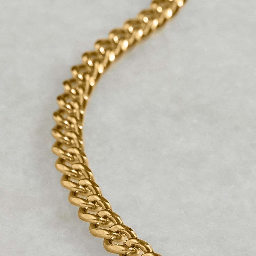 8mm Cuban Chain Necklace in gold tone