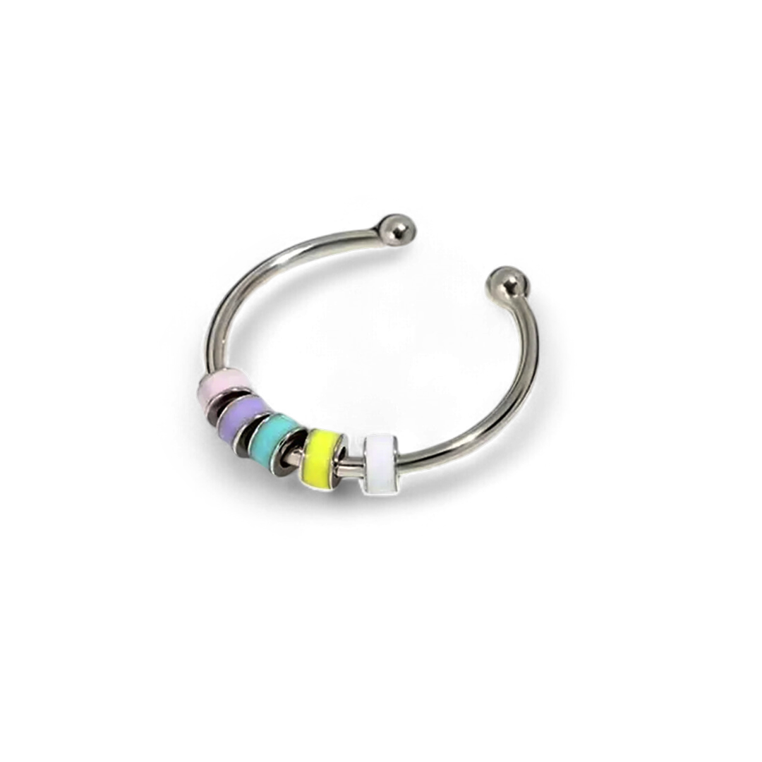 Enamel Bead Spinning Fidget Ring — Vanny Jewels