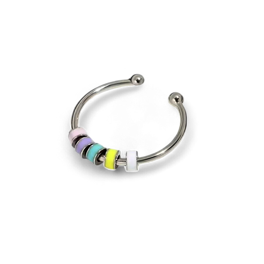 Enamel Bead Spinning Fidget Ring — Vanny Jewels