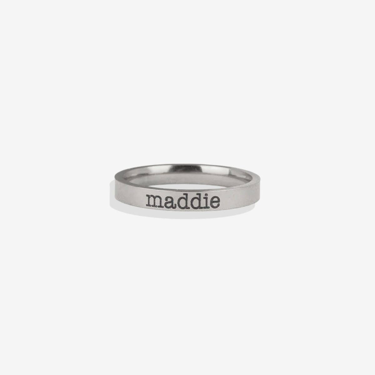 Engraved Stackable Name Ring | 3mm Band in 925 sterling silver