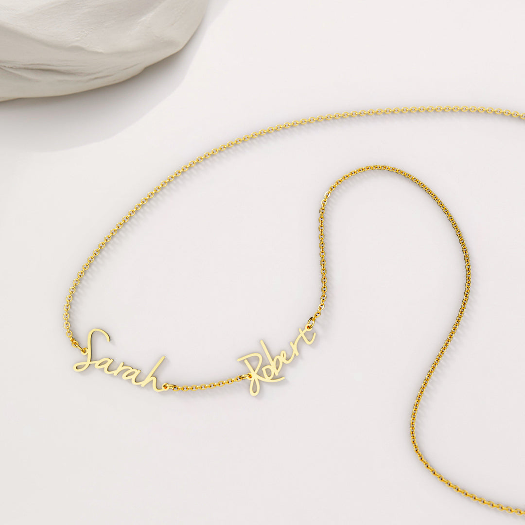 Fairy Multiple Name Necklace | Add Up to 4 Names in gold tone