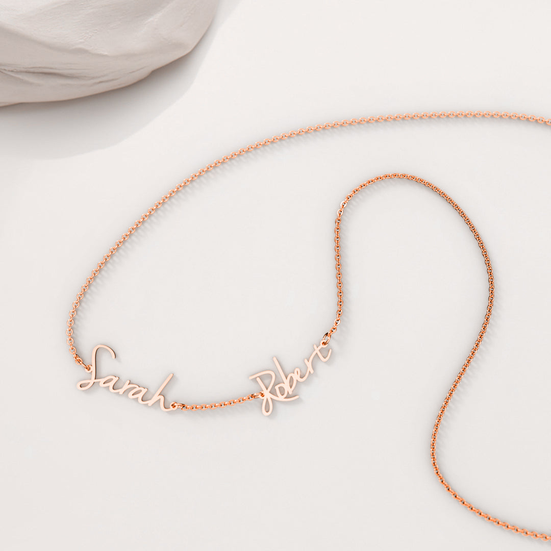 Fairy Multiple Name Necklace | Add Up to 4 Names in rose gold tone
