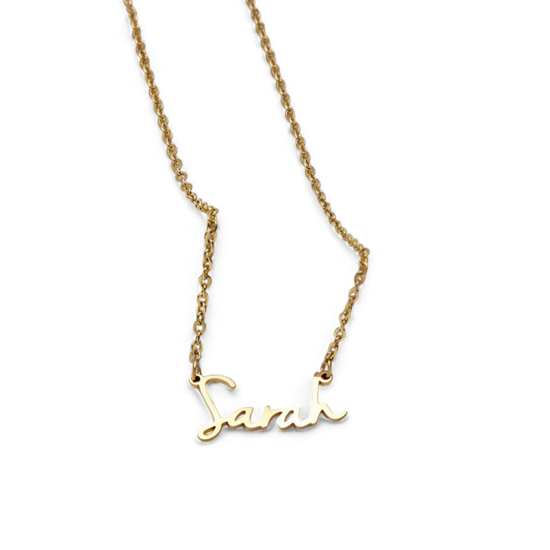 Fairy Name Necklace – Close Fit in 18k Gold — Vanny Jewels