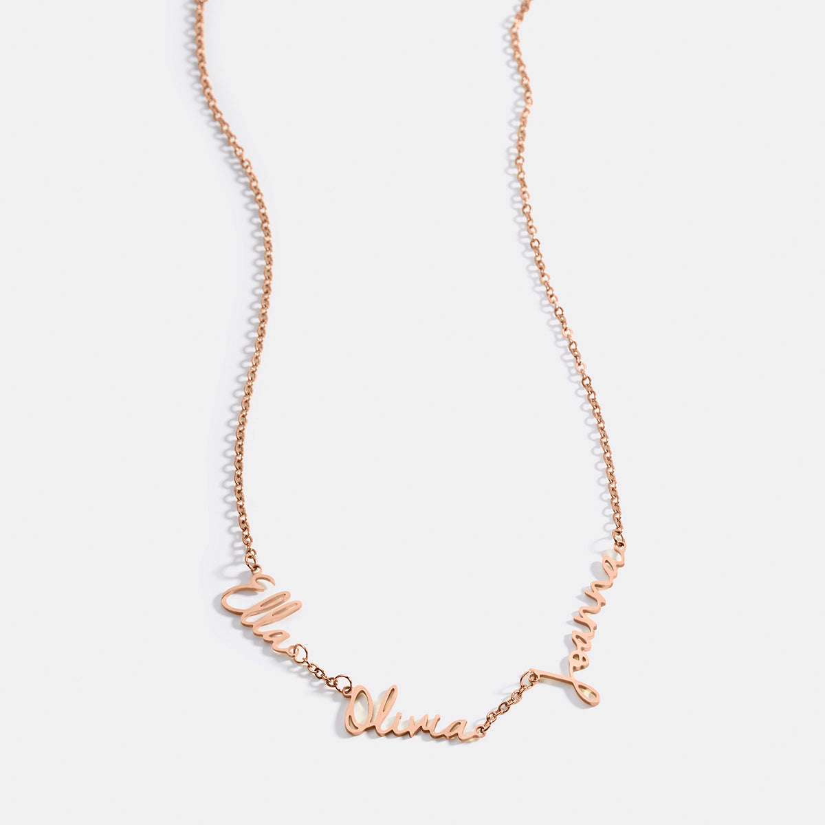 Fairy Multiple Name Necklace | Add Up to 4 Names in rose gold tone