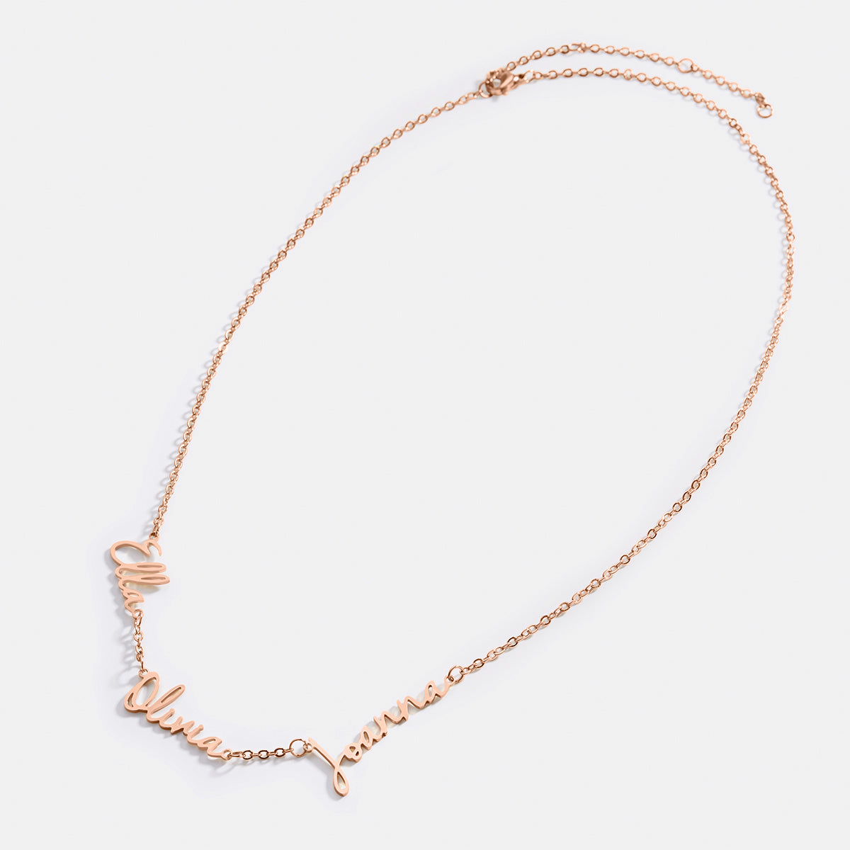 Fairy Multiple Name Necklace | Add Up to 4 Names in rose gold tone