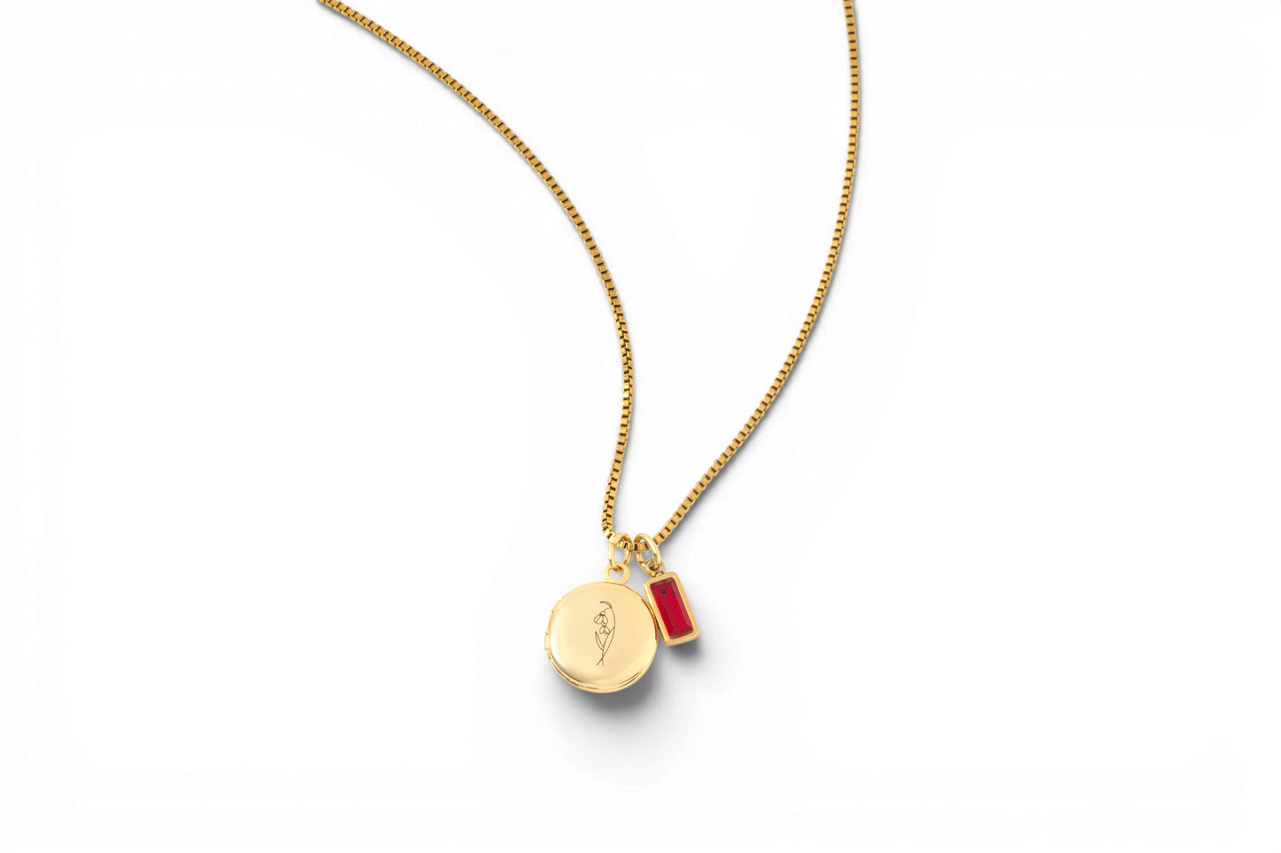 Family Birth Flower Locket Necklace with Birthstone — Vanny Jewels