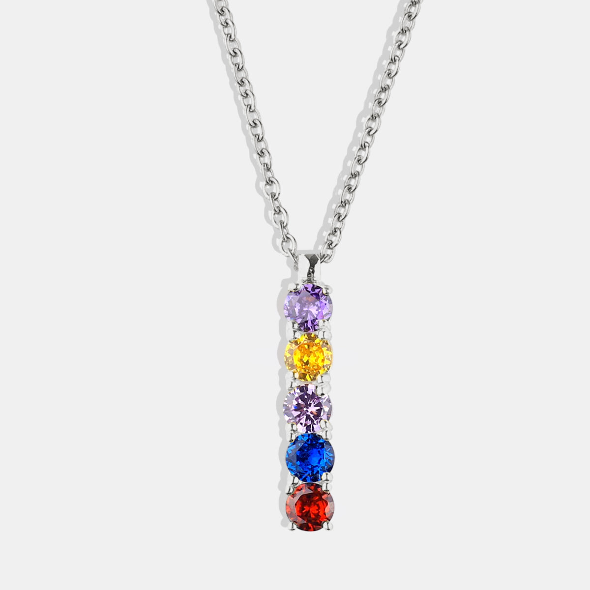 Family Birthstone Necklace in 925 sterling silver