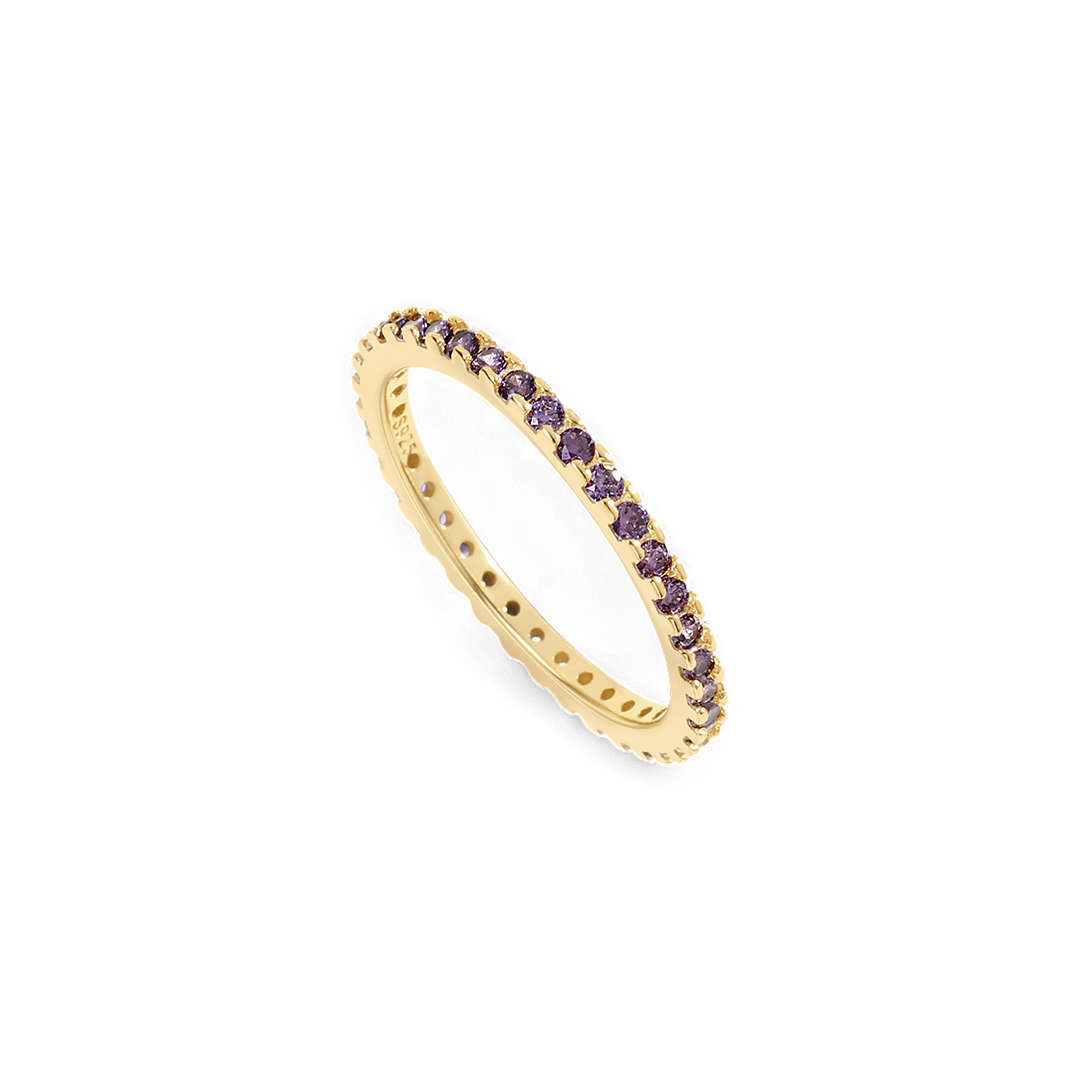 February Birthstone Eternity Stacking Ring — Vanny Jewels