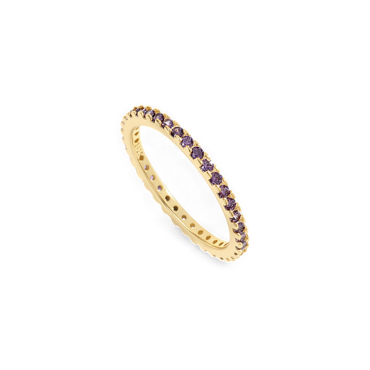 February Birthstone Eternity Stacking Ring — Vanny Jewels