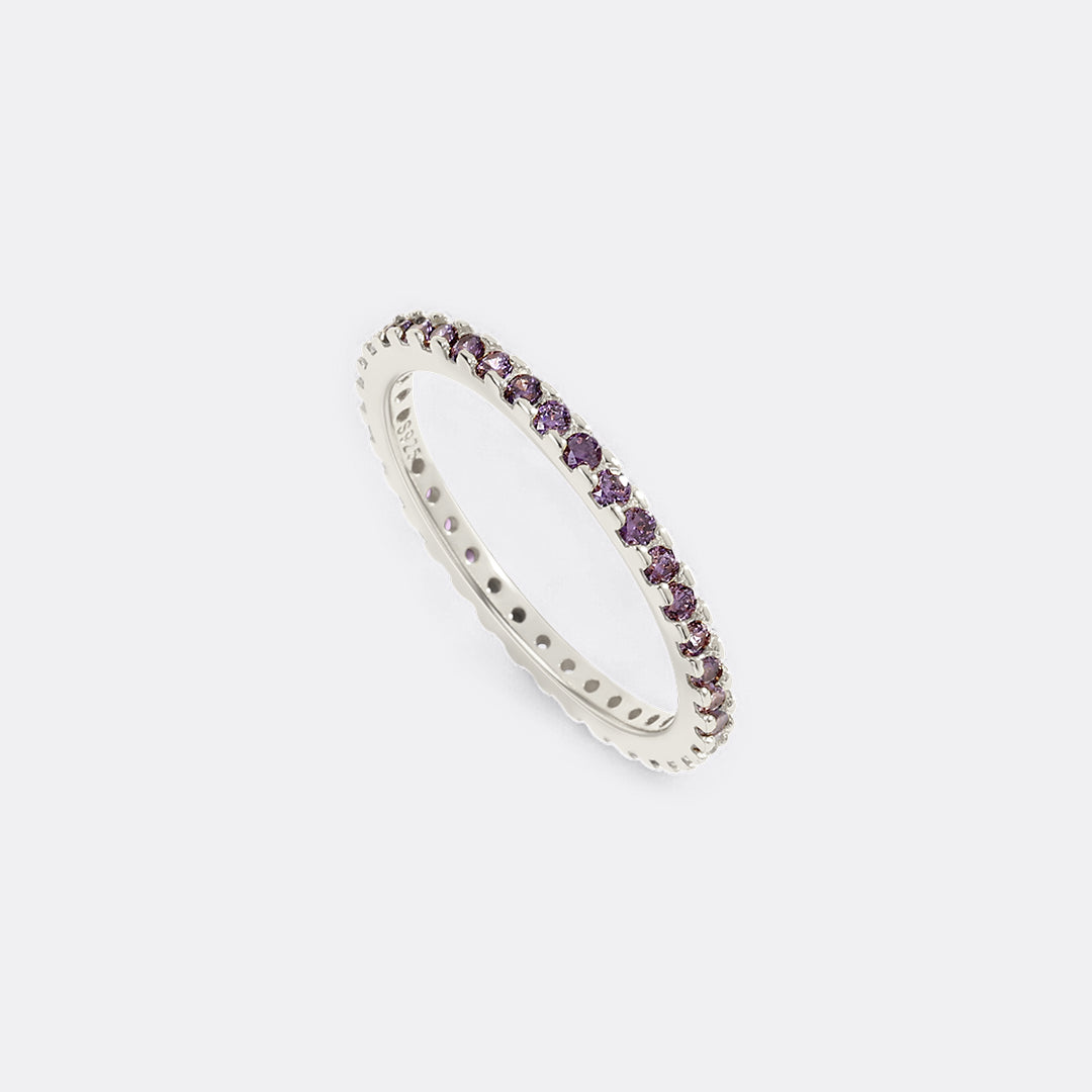 February Birthstone Eternity Stacking Ring in 925 sterling silver