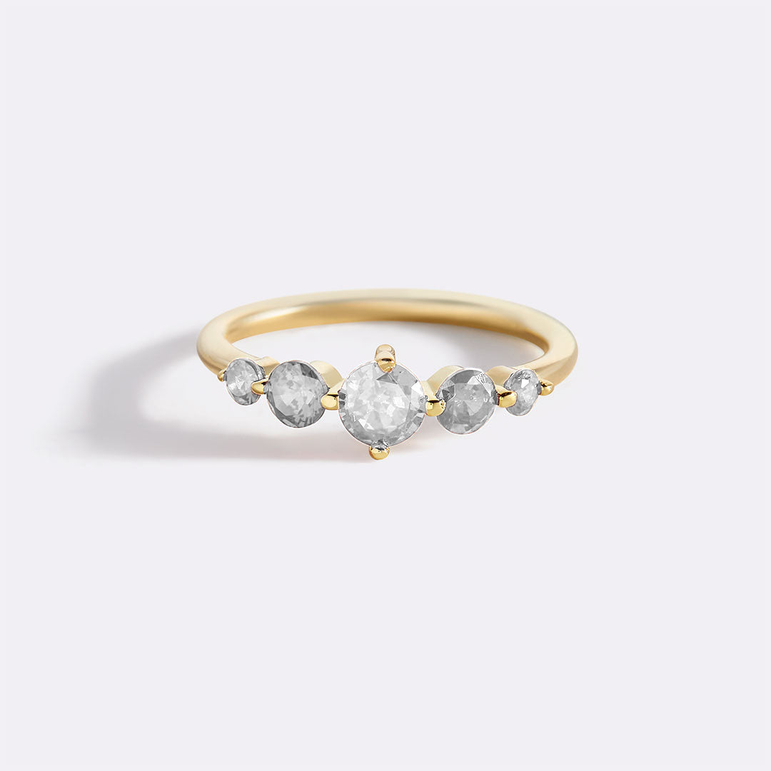 Five Stone Statement Birthstone Ring with April birthstone