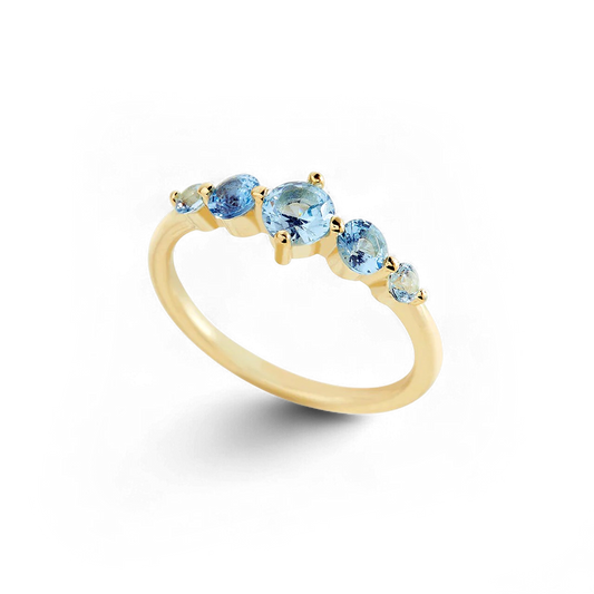 Five Stone Statement Birthstone Ring in 925 Sterling Silver — Vanny Jewels