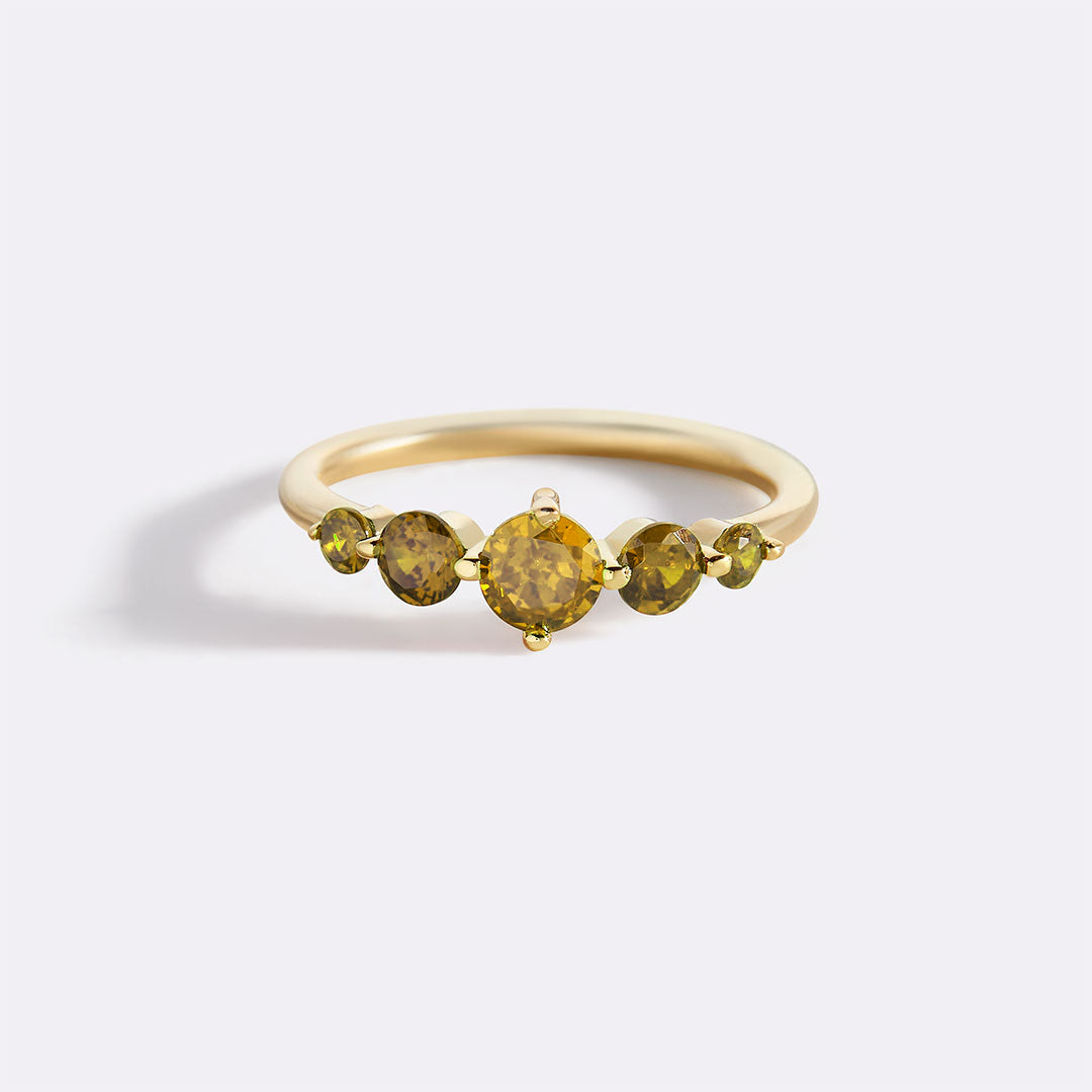 Five Stone Statement Birthstone Ring with November birthstone