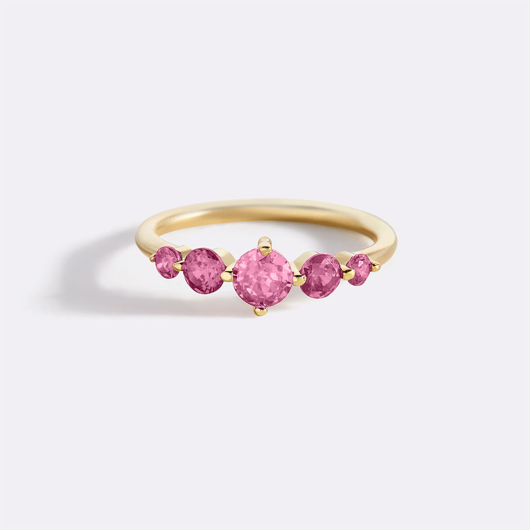 Five Stone Statement Birthstone Ring with October birthstone