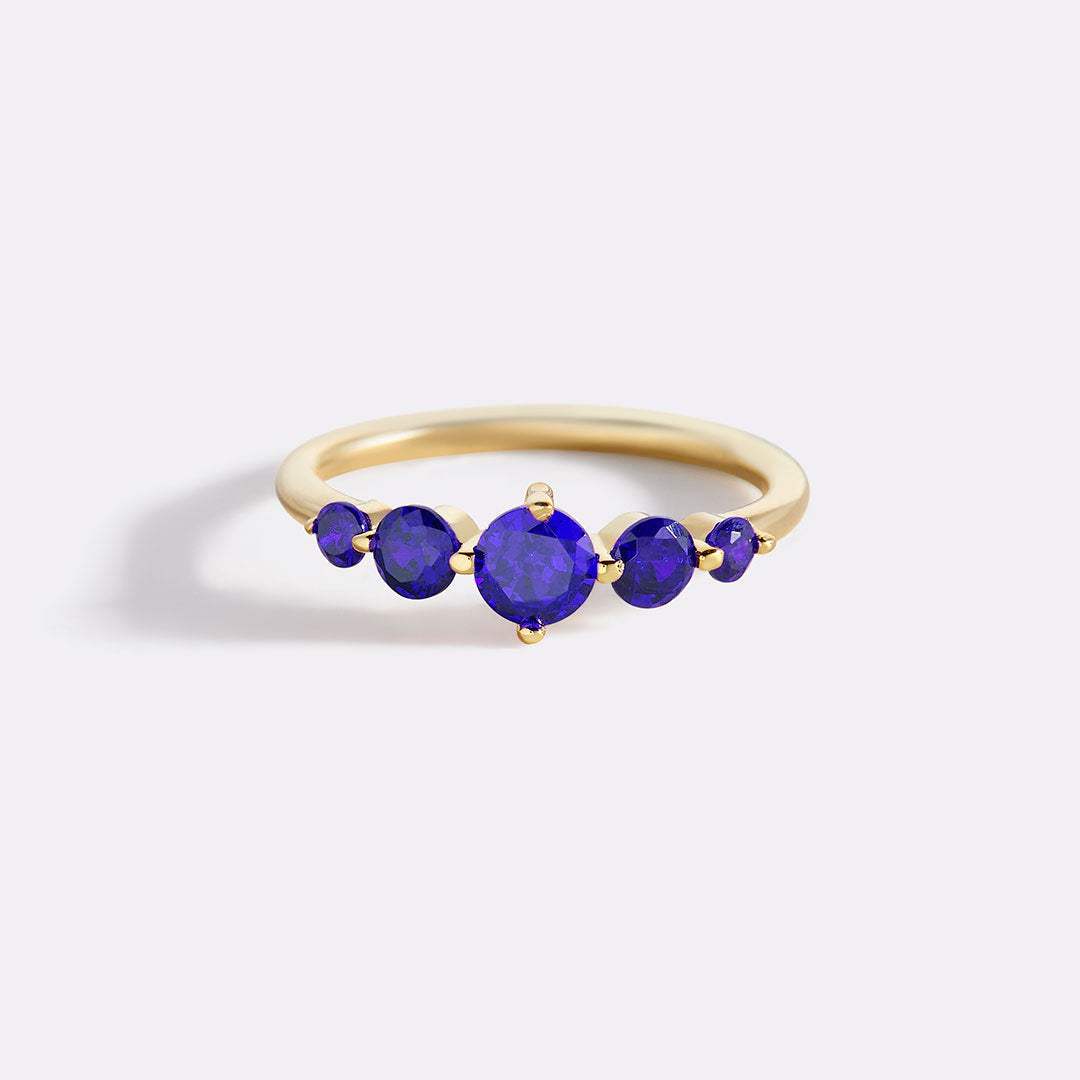 Five Stone Statement Birthstone Ring with September birthstone