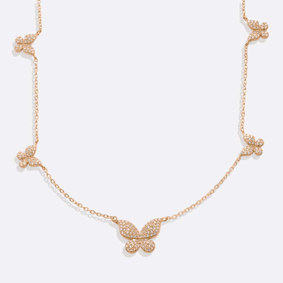 Five Butterfly Necklace in rose gold tone