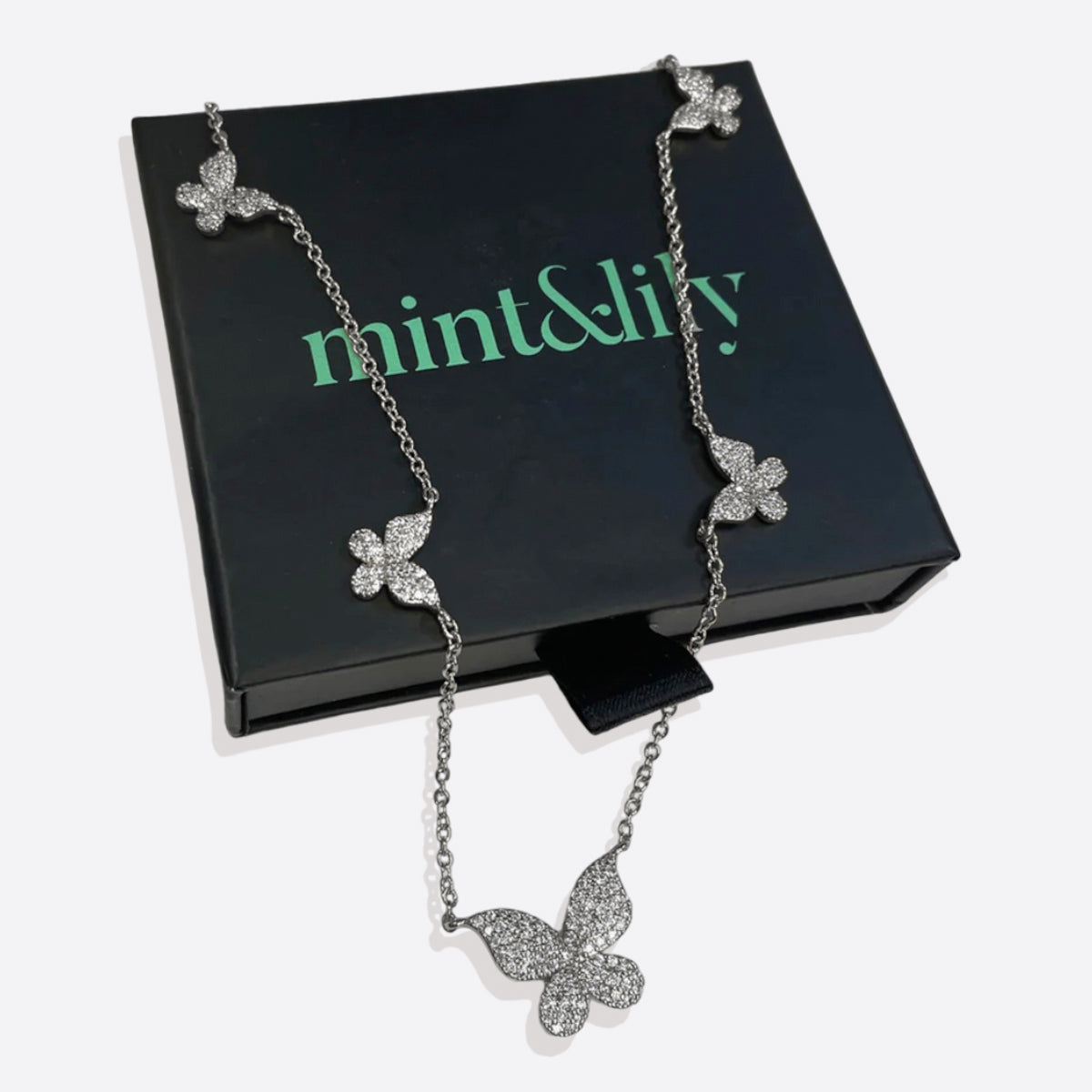 Five Butterfly Necklace in 925 sterling silver