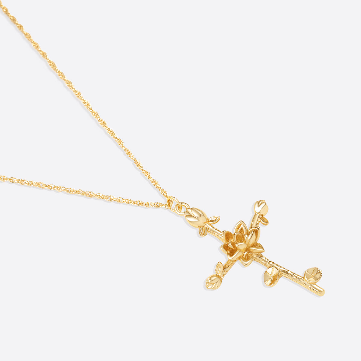 Collana con Pendente Croce Floreale