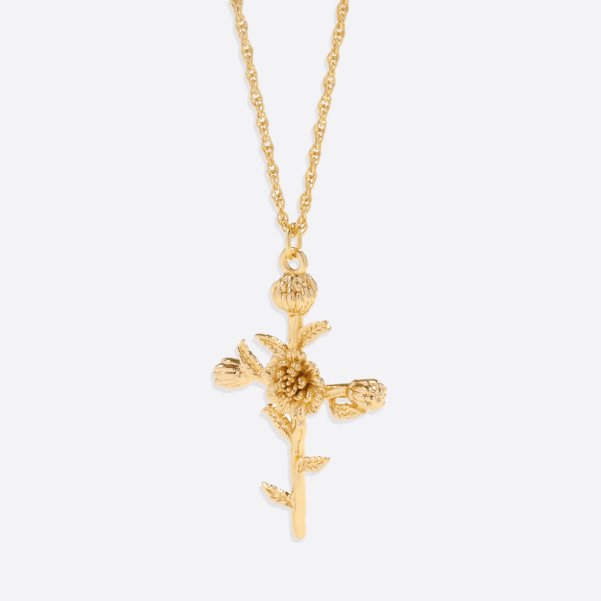 Collana con Pendente Croce Floreale