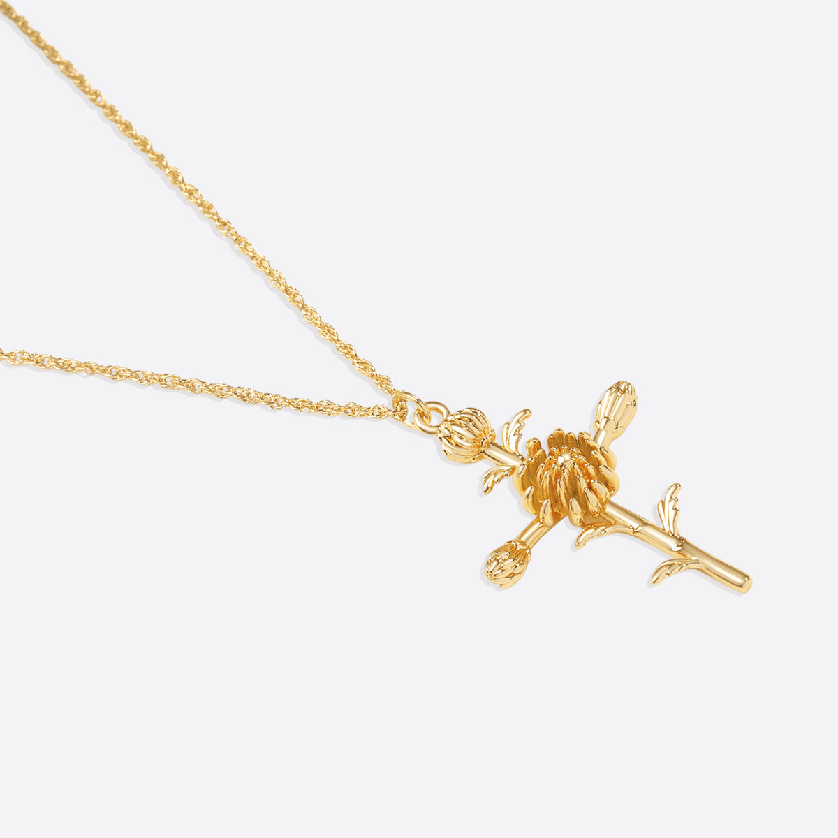 Collana con Pendente Croce Floreale