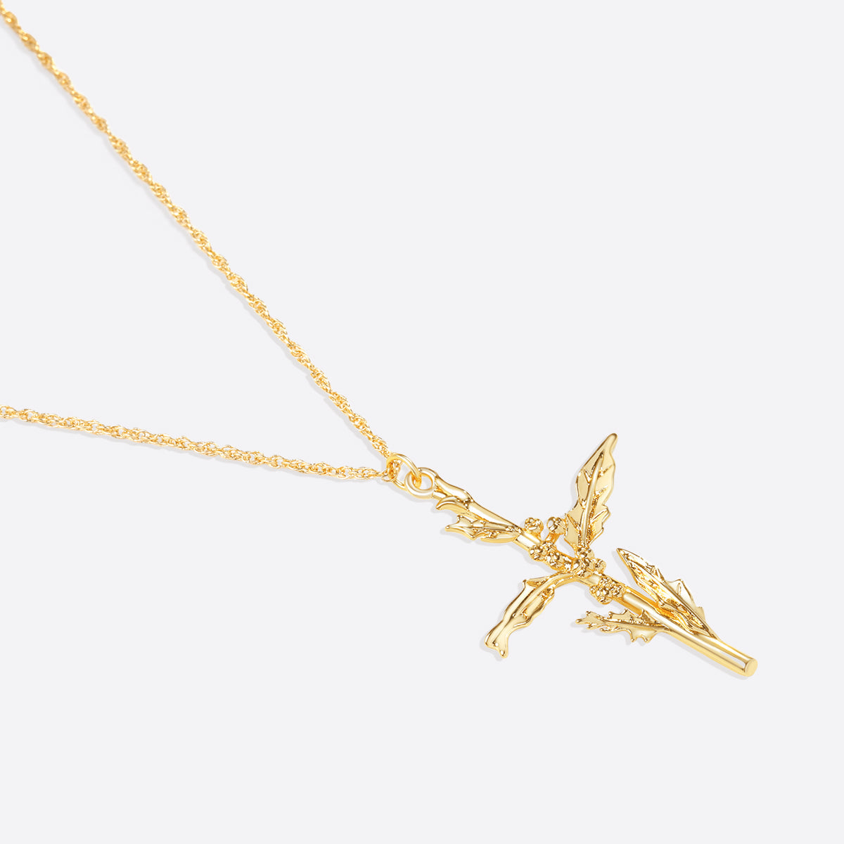 Collana con Pendente Croce Floreale