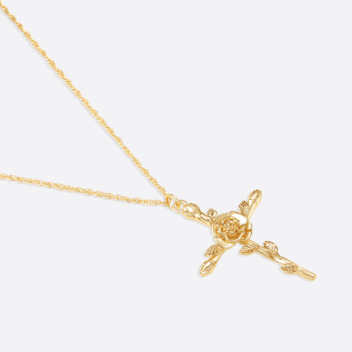 Collana con Pendente Croce Floreale