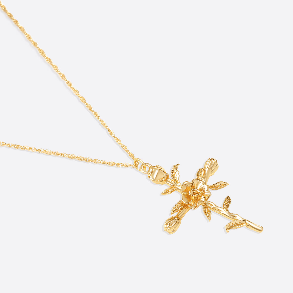 Collana con Pendente Croce Floreale