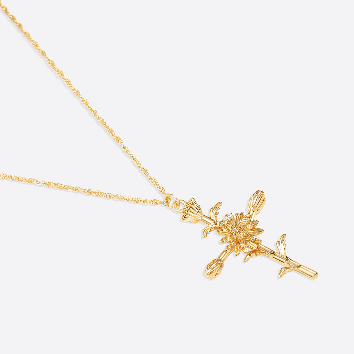 Collana con Pendente Croce Floreale