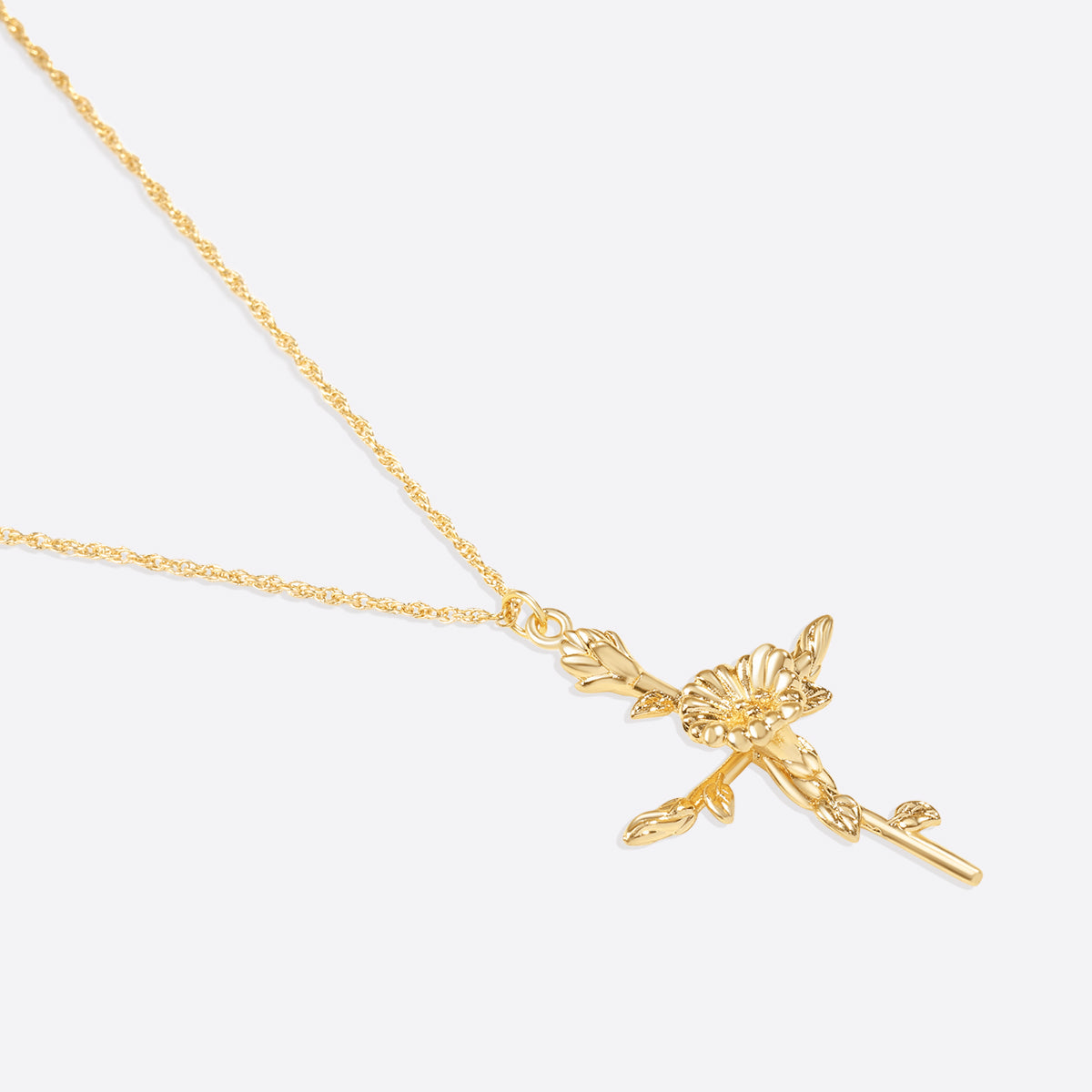 Collana con Pendente Croce Floreale