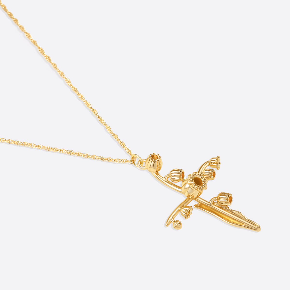 Collana con Pendente Croce Floreale