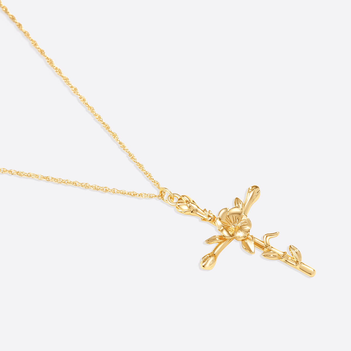 Collana con Pendente Croce Floreale