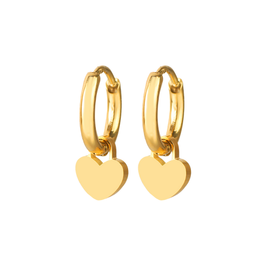 Padlock Heart Huggie Earrings — Vanny Jewels