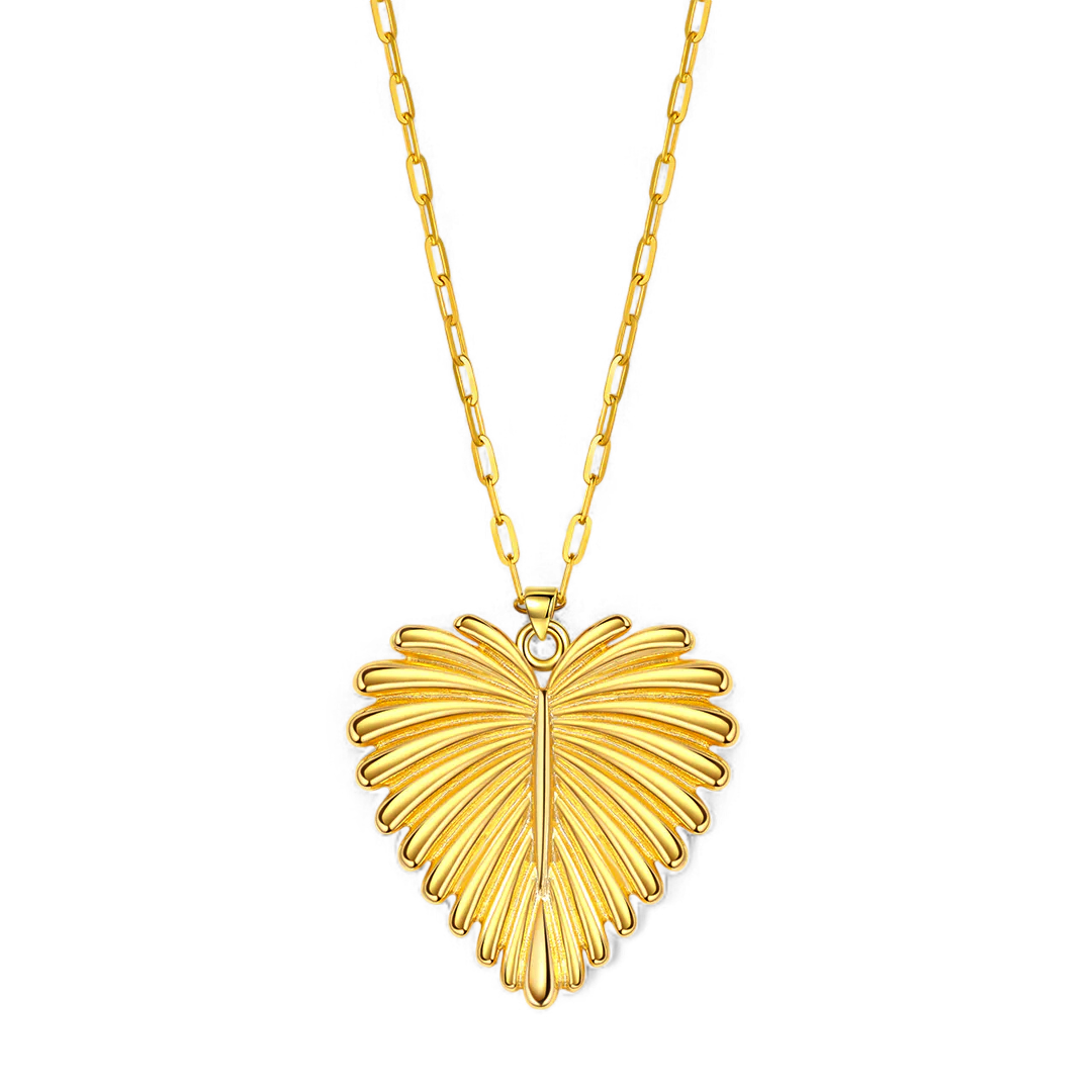 Full-Heart Palm Pendant Necklace — Vanny Jewels