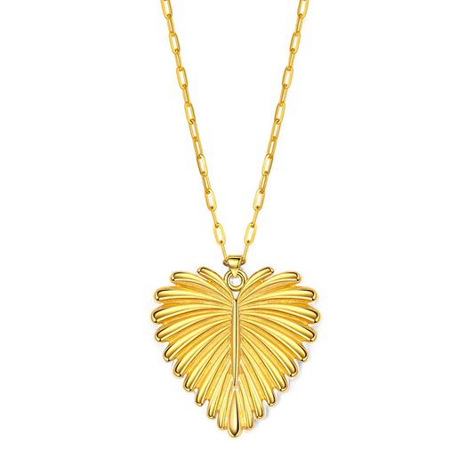 Full-Heart Palm Pendant Necklace — Vanny Jewels