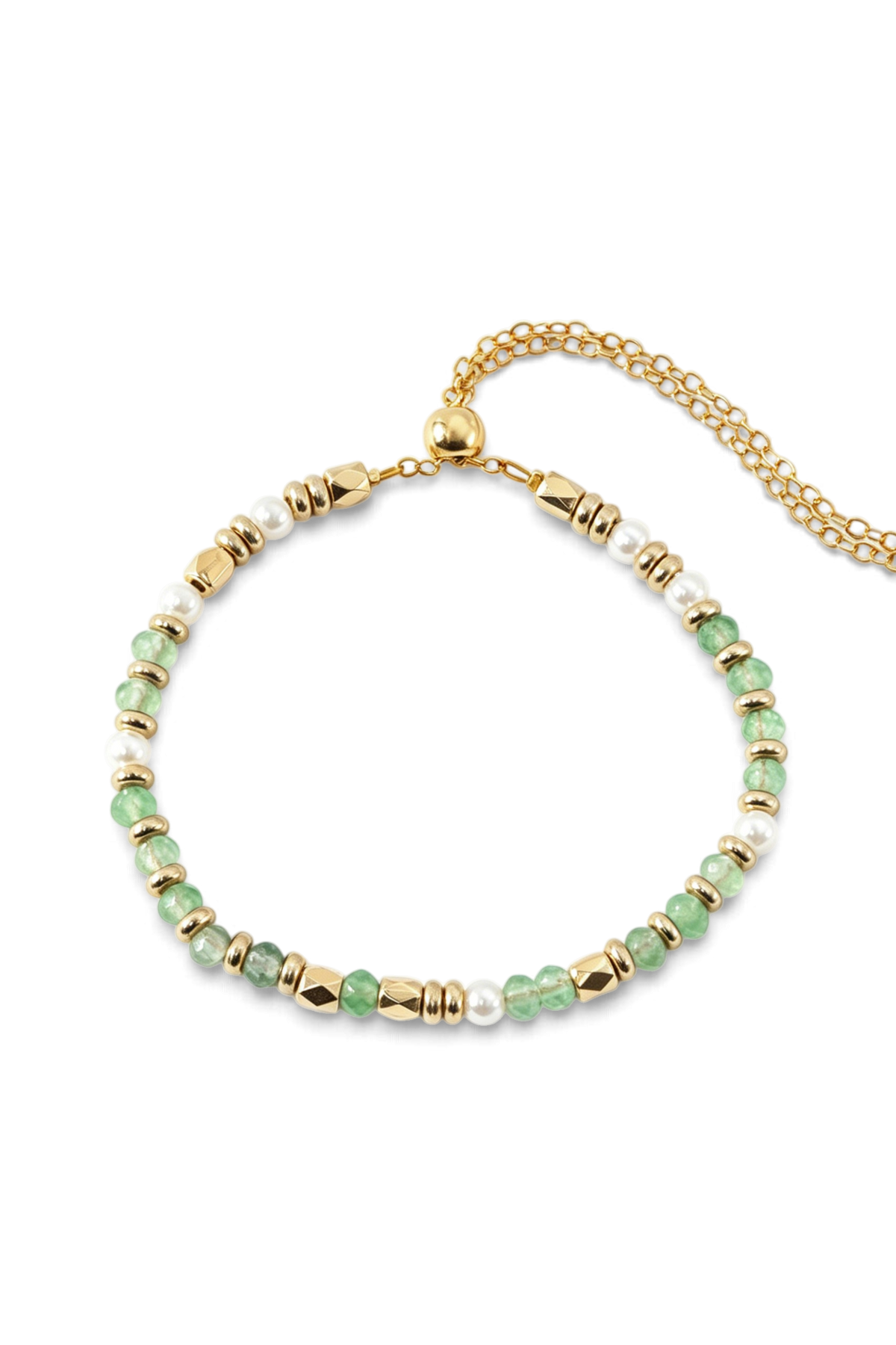 Gemstone Beaded Slider Bracelet — Vanny Jewels