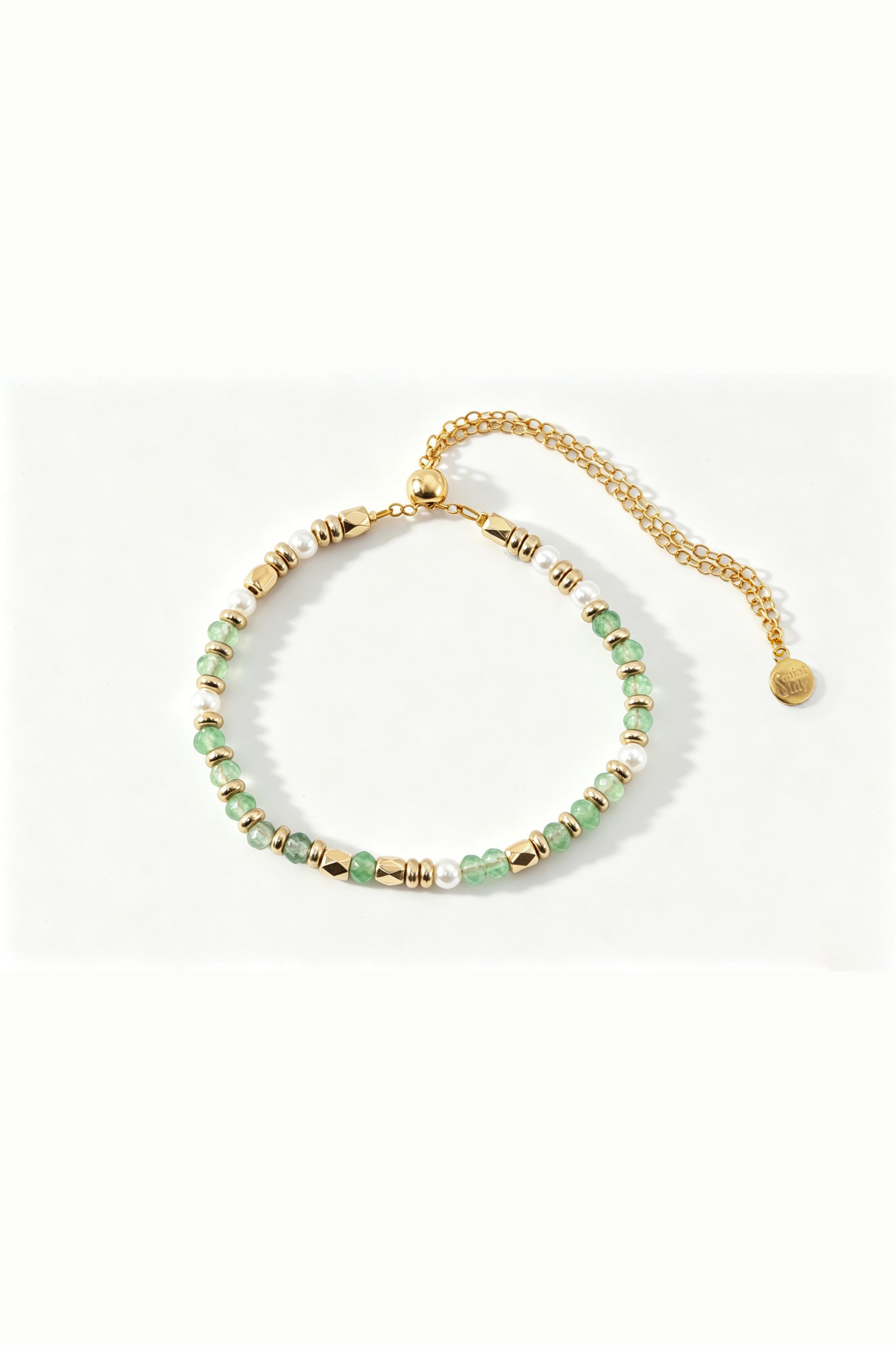 Edelsteinperlen-Armband mit Schiebeverschluss
