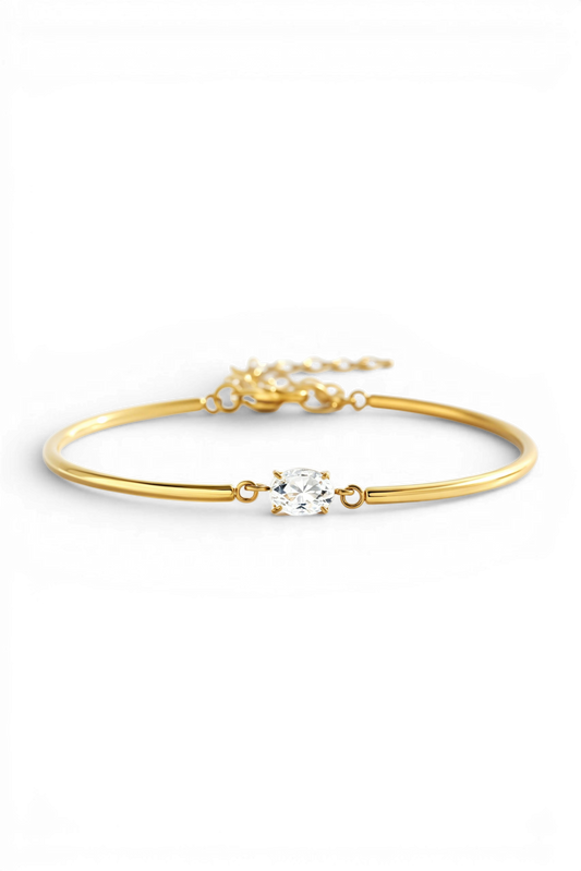 Oval Gemstone Cuff Bracelet — Vanny Jewels