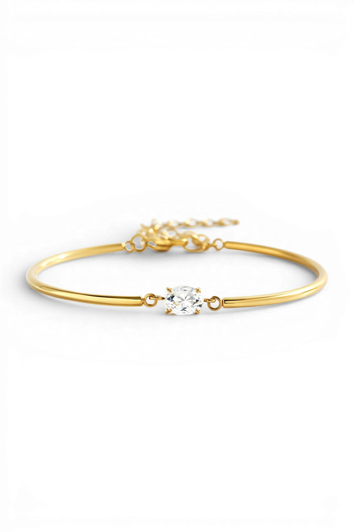 Oval Gemstone Cuff Bracelet — Vanny Jewels