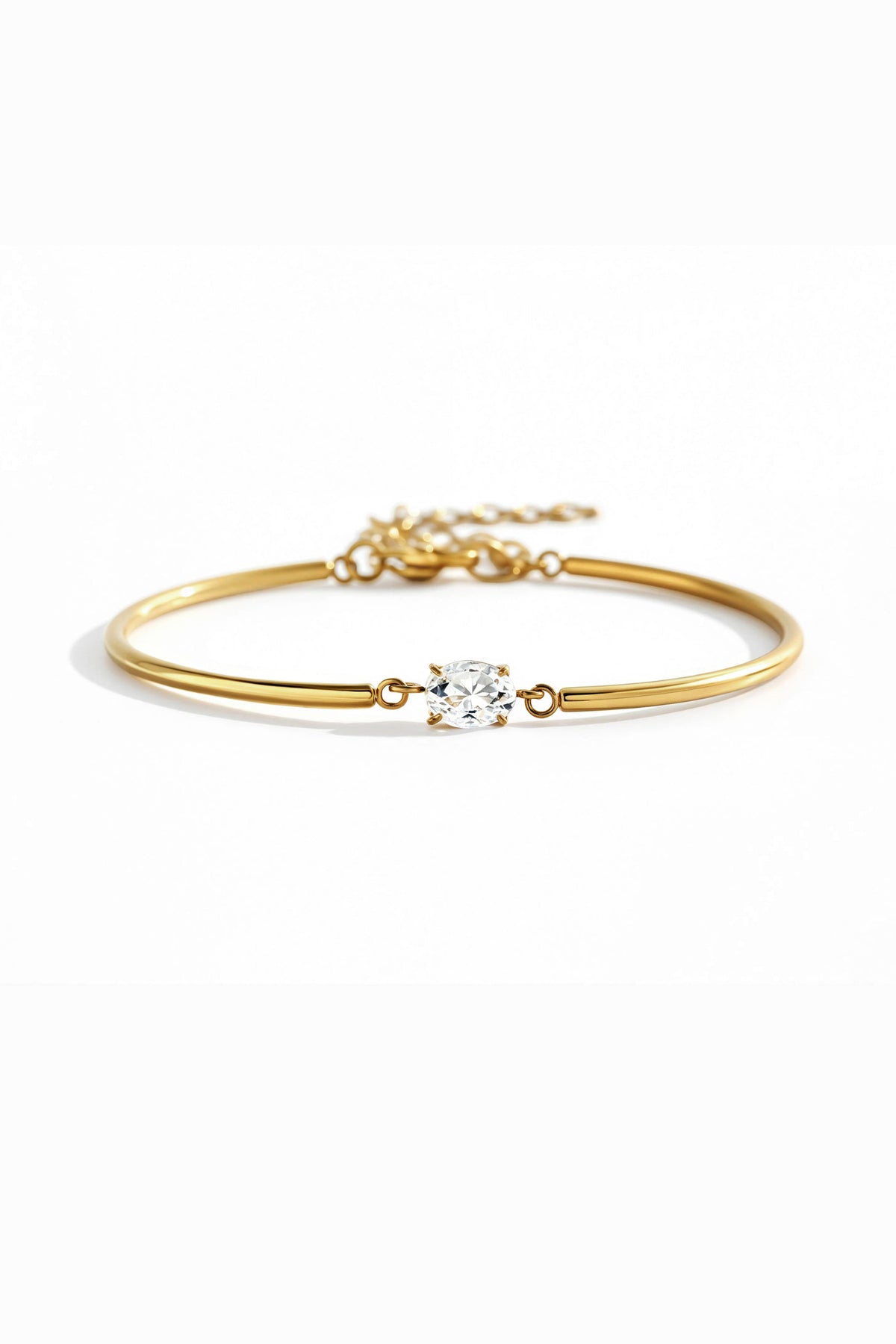 Oval Gemstone Cuff Bracelet