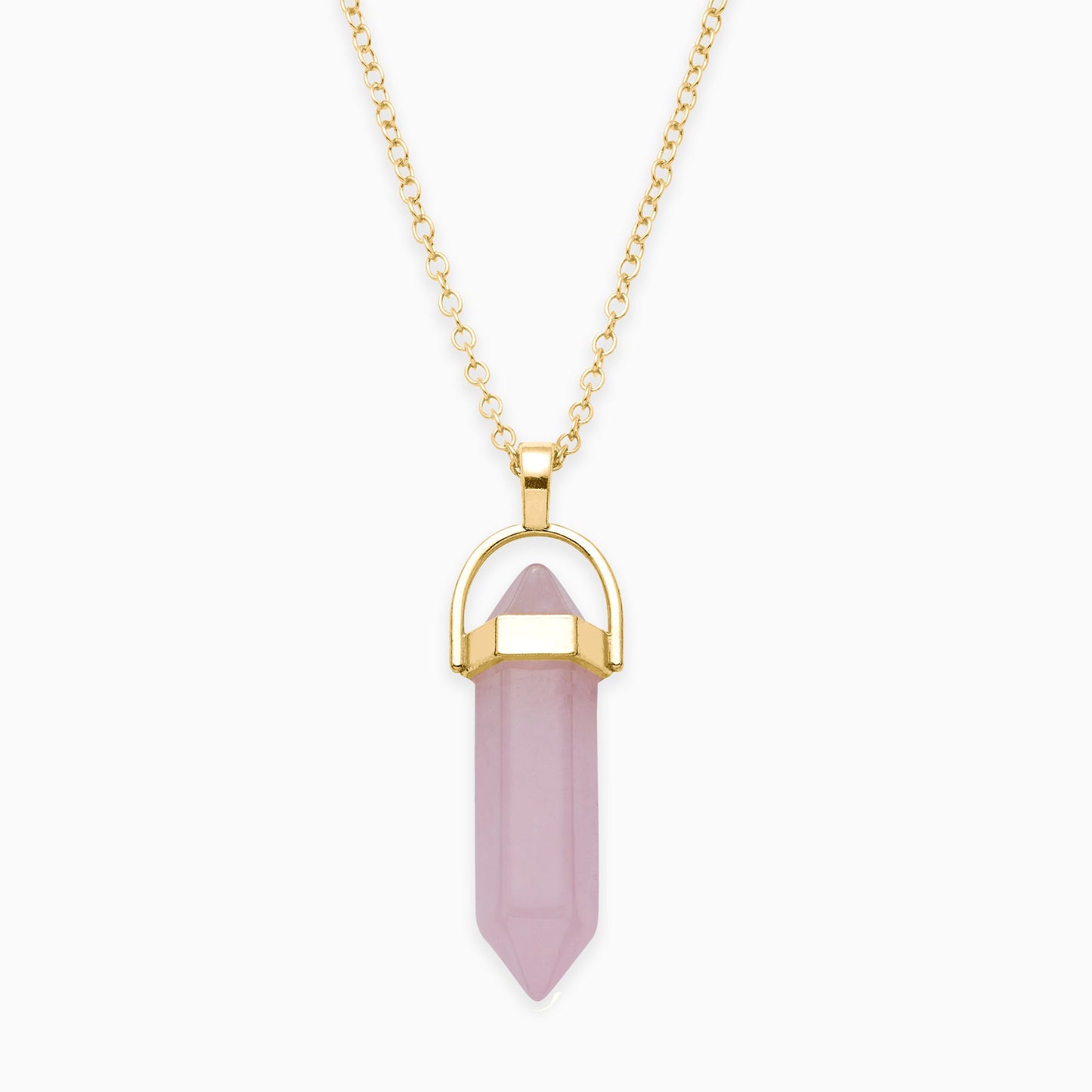 Gemstone Point Necklace in gold tone