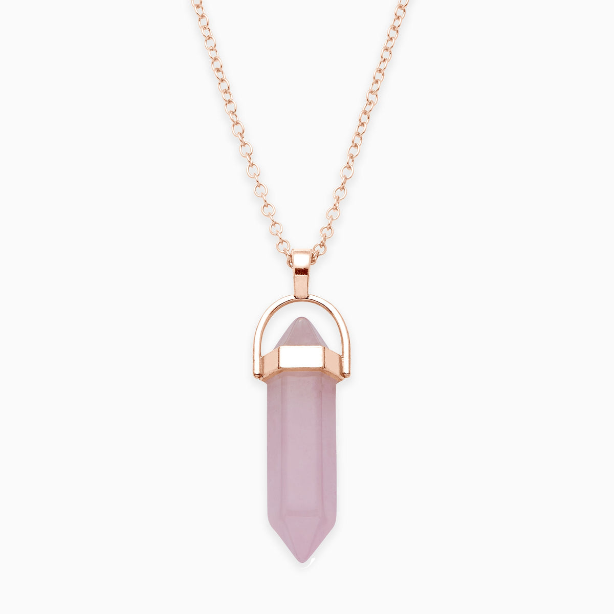 Gemstone Point Necklace in rose gold tone