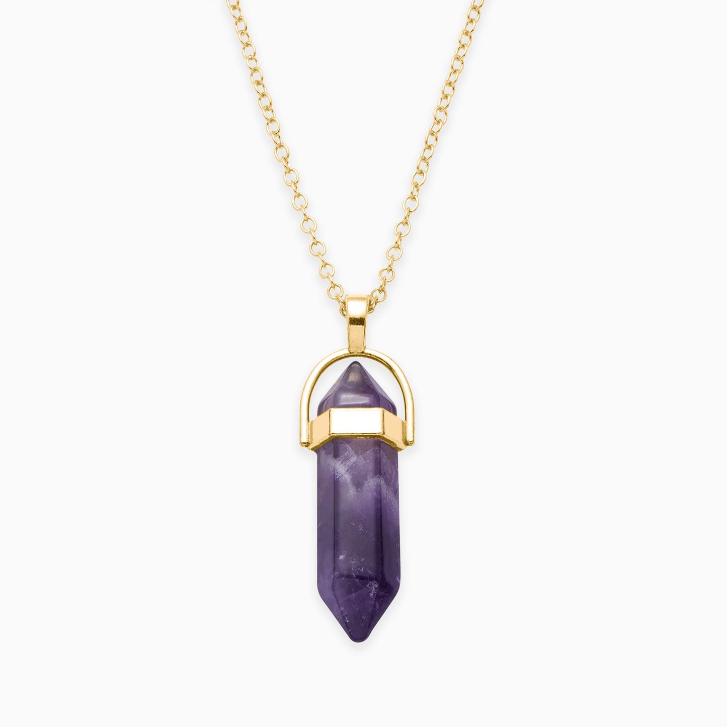 Gemstone Point Necklace in gold tone